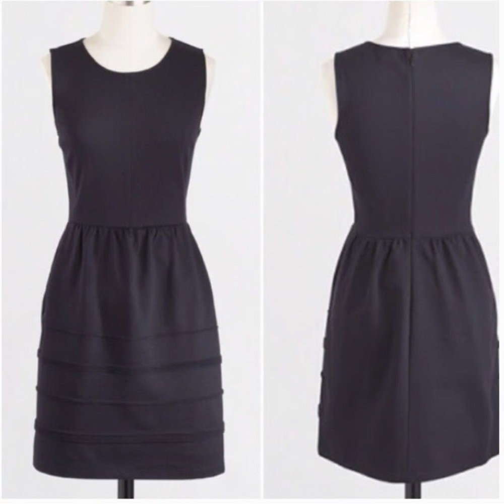 J Crew Ponte Sleeveless Dress (Navy blue/Black)